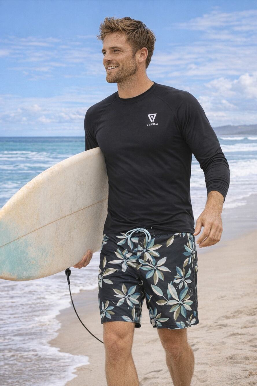 Vissla Helloha Boardshorts Men Floral Stretch Tropical Print Hawaiian Surfing 30